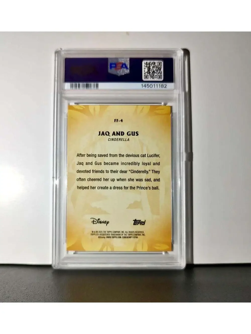 Jaq and Gus 2025 Topps Disney #FF-4 Furry Friends Card Cinderella PSA 8